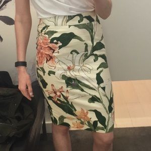 Pastel Floral Pencil Skirt